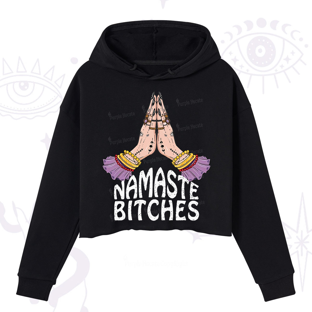 Purplehecate Namaste Bitches Crop Hoodie