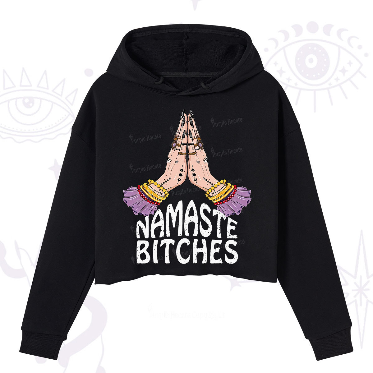 Purplehecate Namaste Bitches Crop Hoodie
