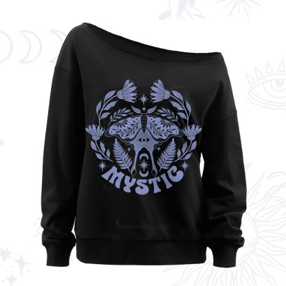 Purplehecate Mystic Moth Off The Shoulder Sweatshirt