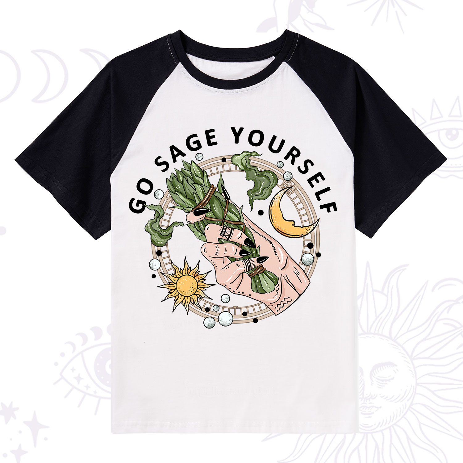 Purplehecate Go Sage Yourself Raglan Short Sleeve T‑Shirt