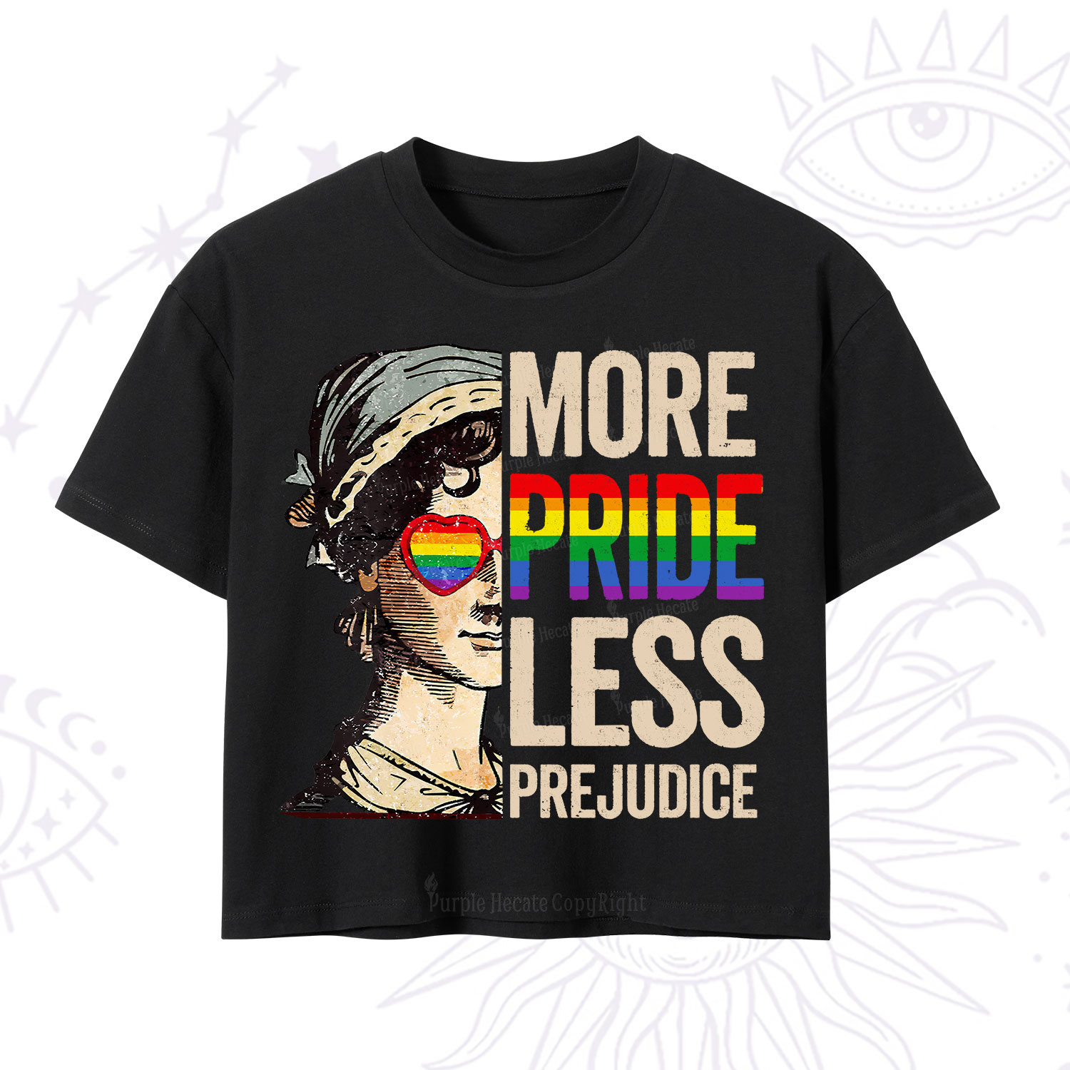 Purplehecate More Pride Less Prejudice Rainbow Crop T-Shirt
