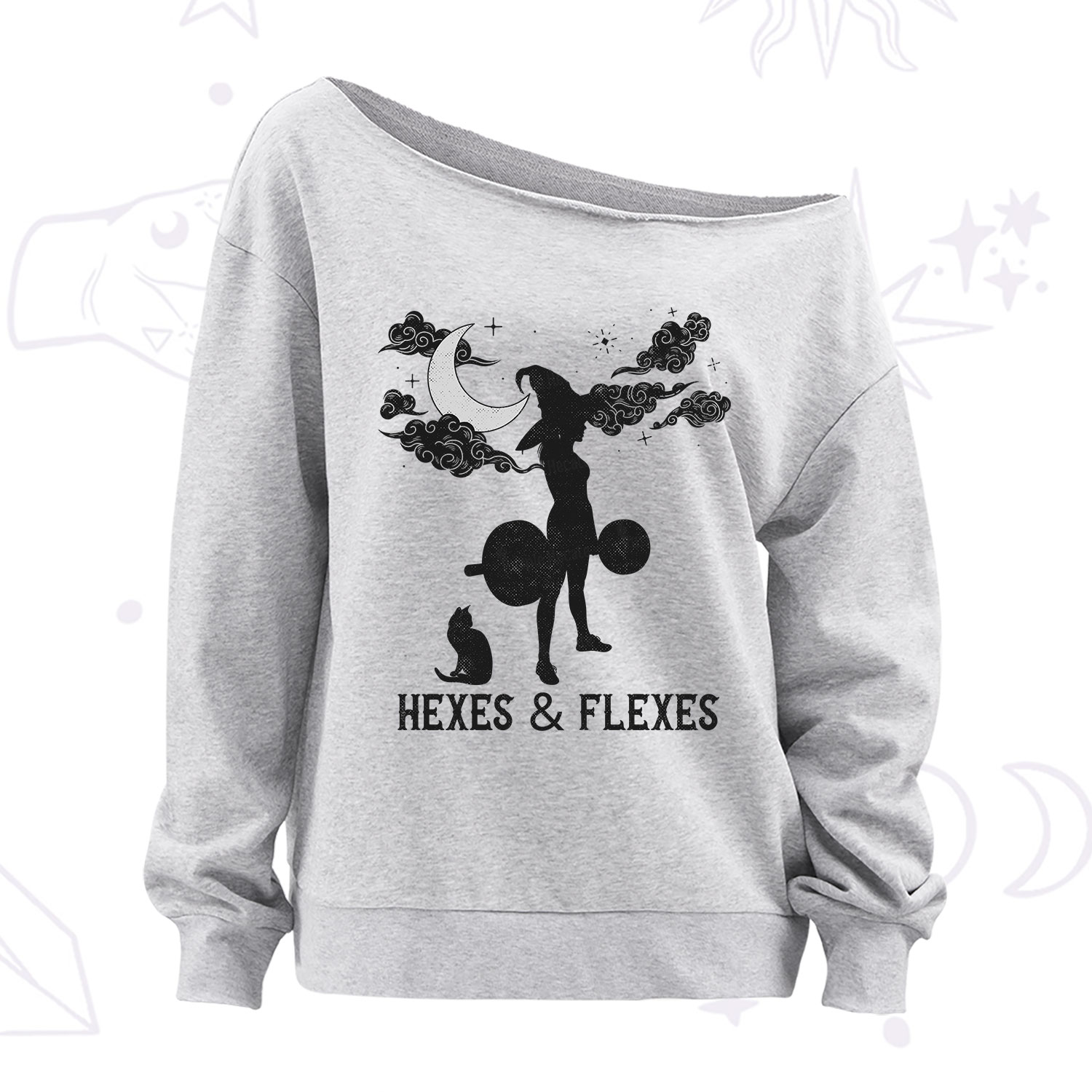 Purplehecate Witchy Workout Off The Shoulder Sweatshirt