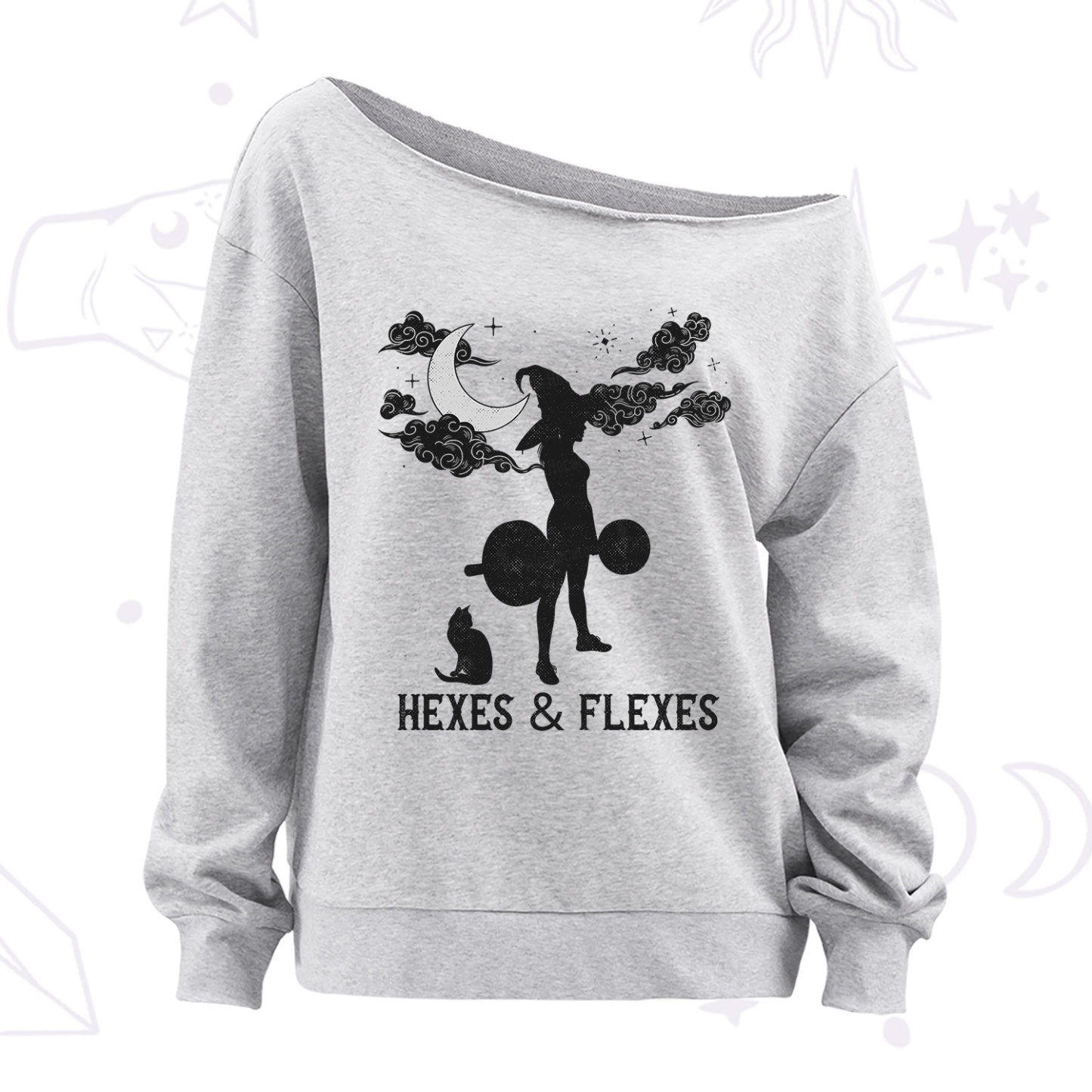 Purplehecate Witchy Workout Off The Shoulder Sweatshirt