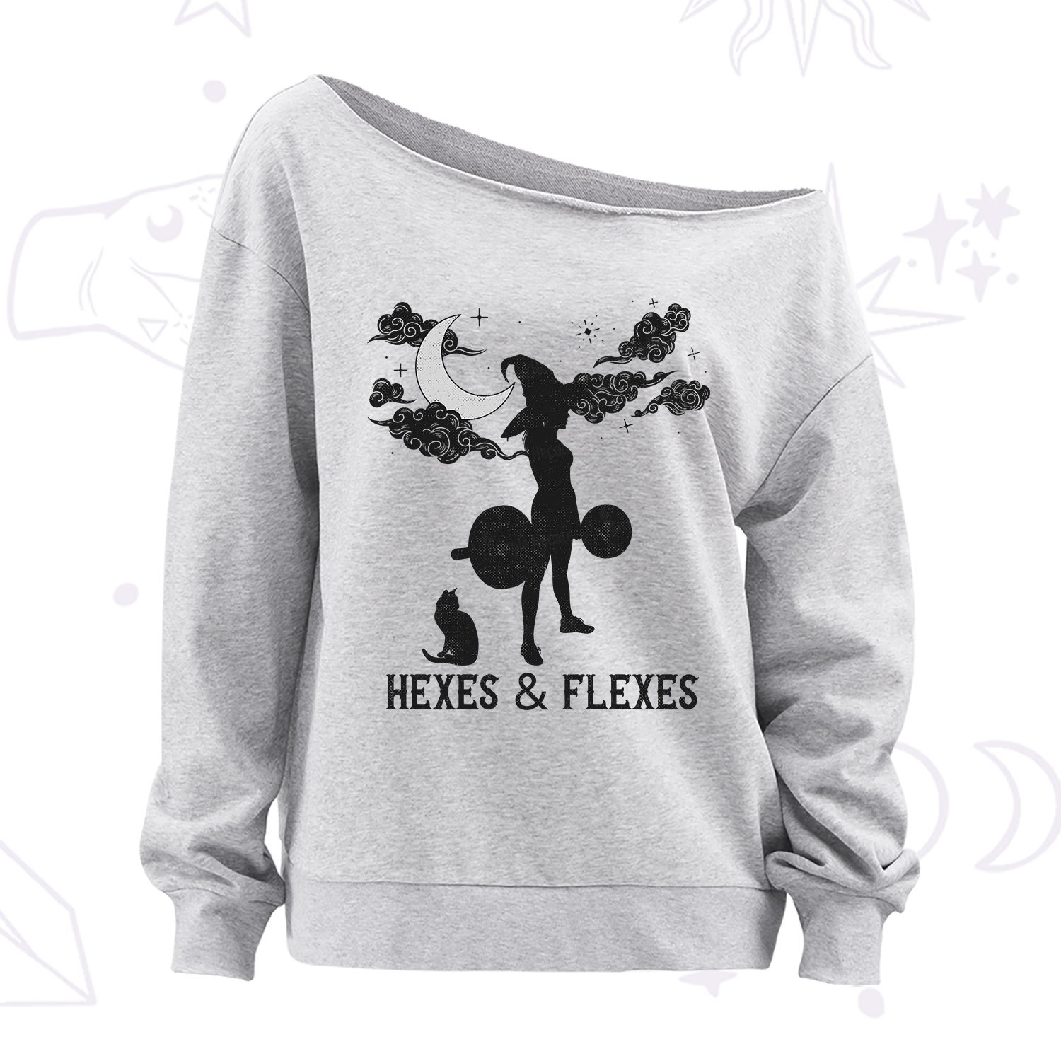 Purplehecate Witchy Workout Off The Shoulder Sweatshirt
