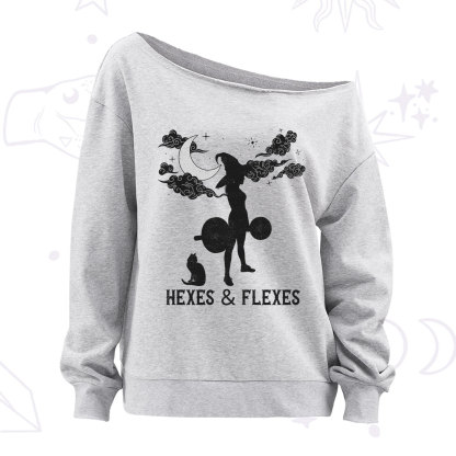 Purplehecate Witchy Workout Off The Shoulder Sweatshirt