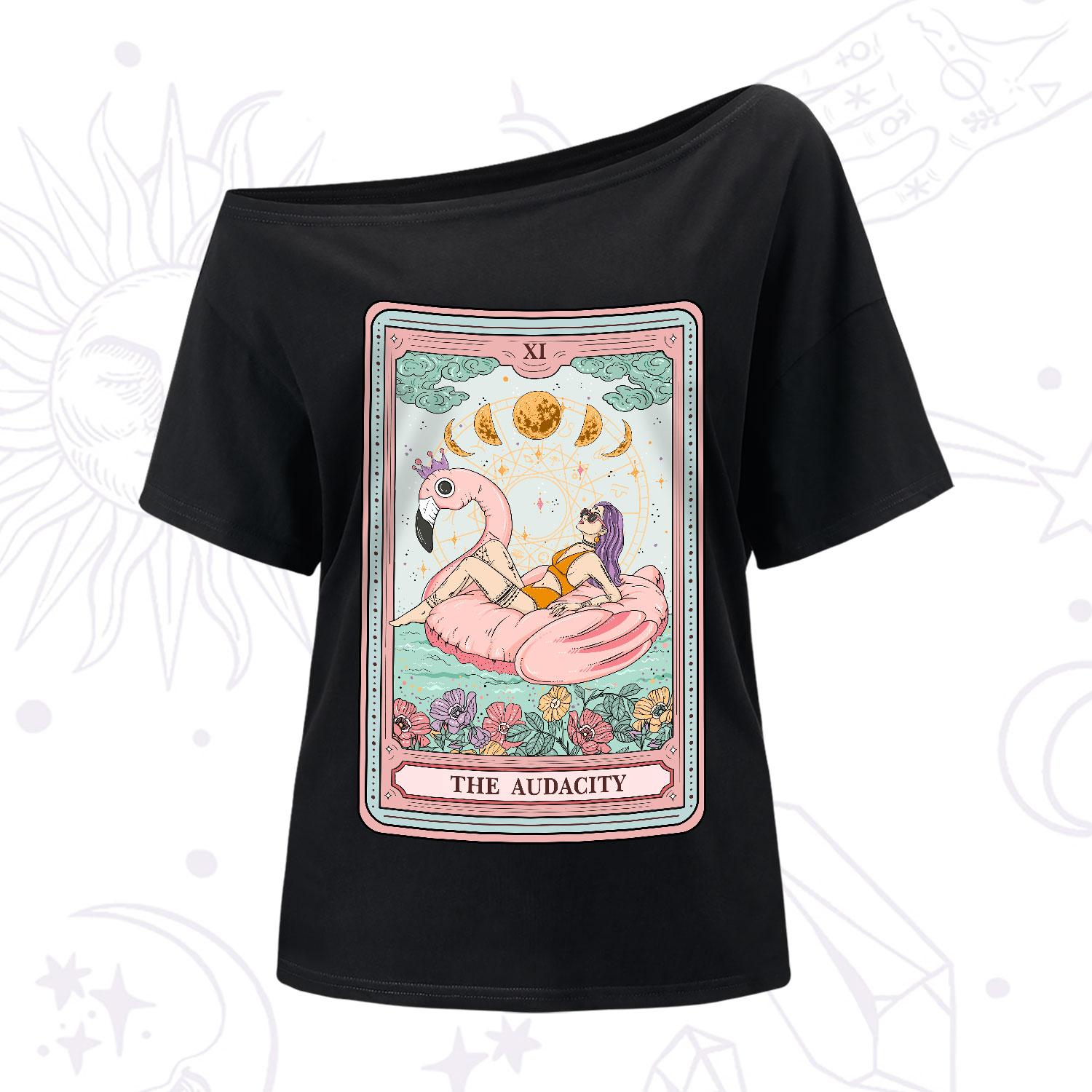 Purplehecate The Vacation Audacity Tarot One-Shoulder T-Shirt