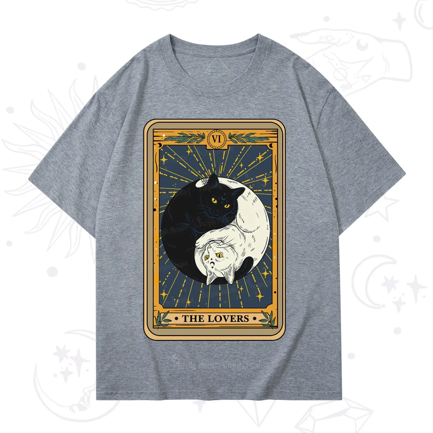 Purplehecate The Lovers Cat Tarot T-Shirt