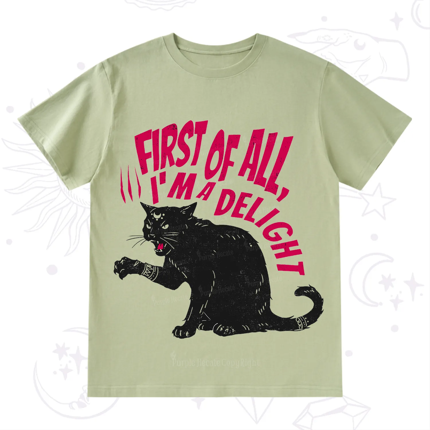 Purplehecate First Of All I'm A Delight Cat T-Shirt