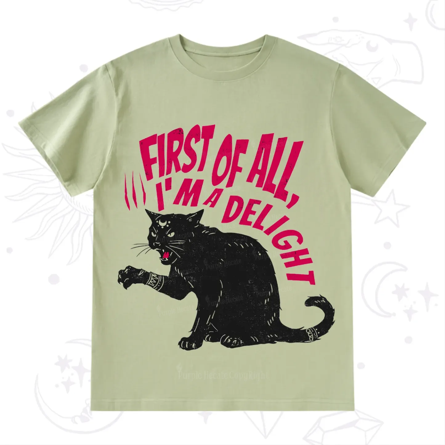 Purplehecate First Of All I'm A Delight Cat T-Shirt