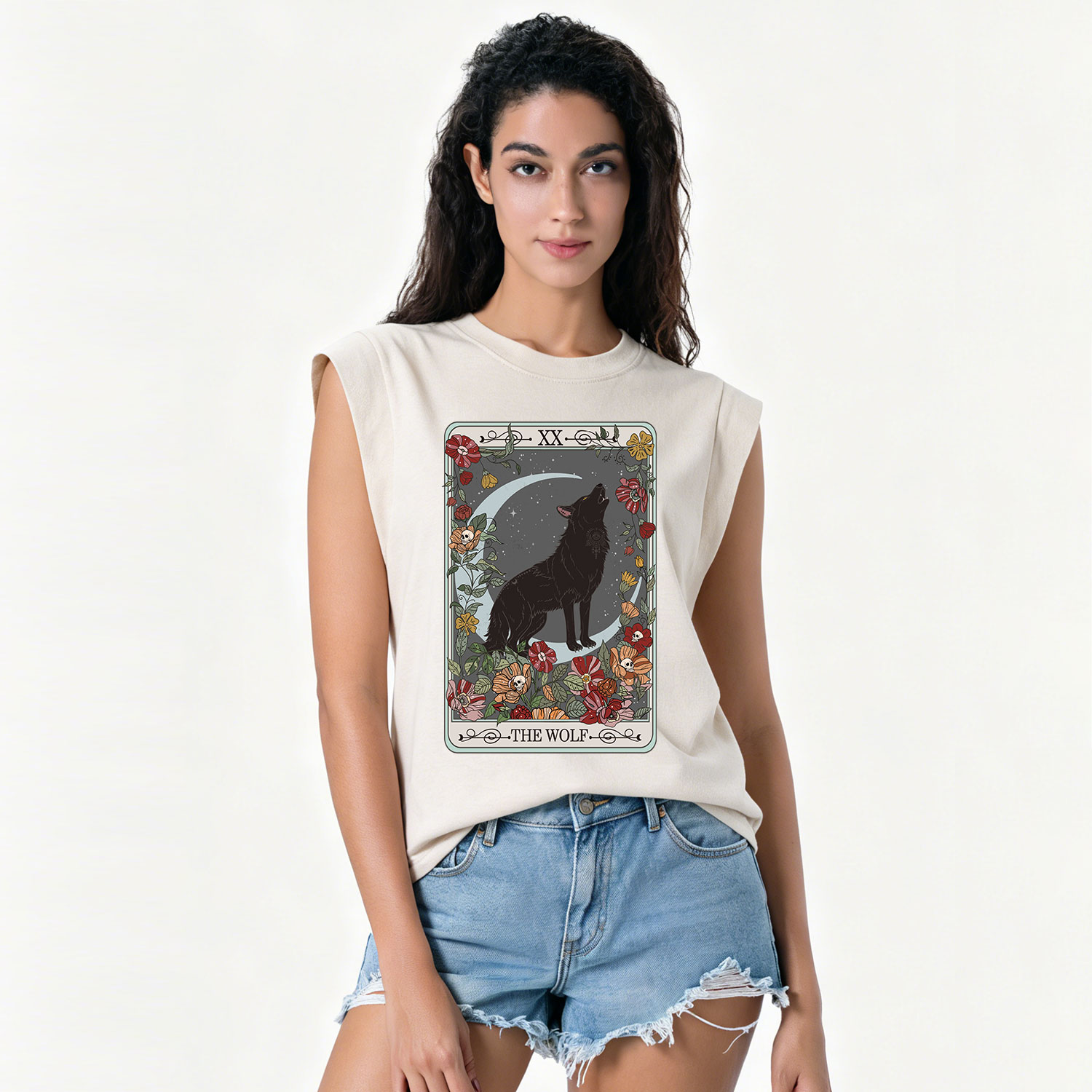Purplehecate The Wolf Tarot Vintage Washed Tank