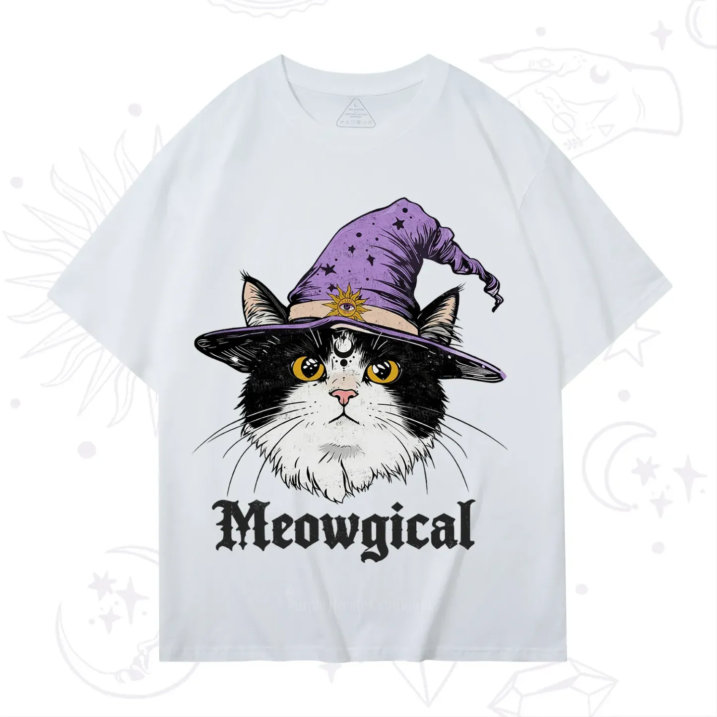 Purplehecate Meowgical Witch Cat T-Shirt