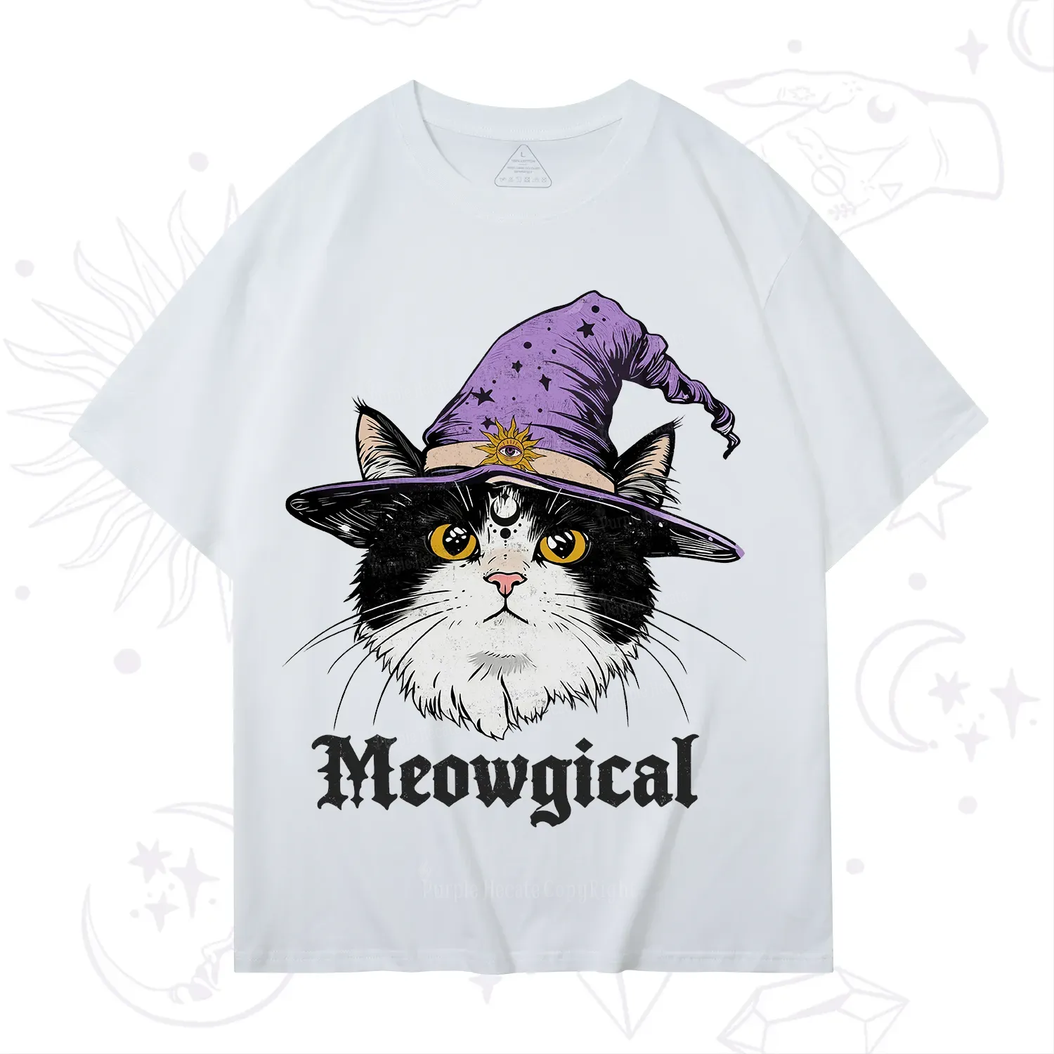 Purplehecate Meowgical Witch Cat T-Shirt