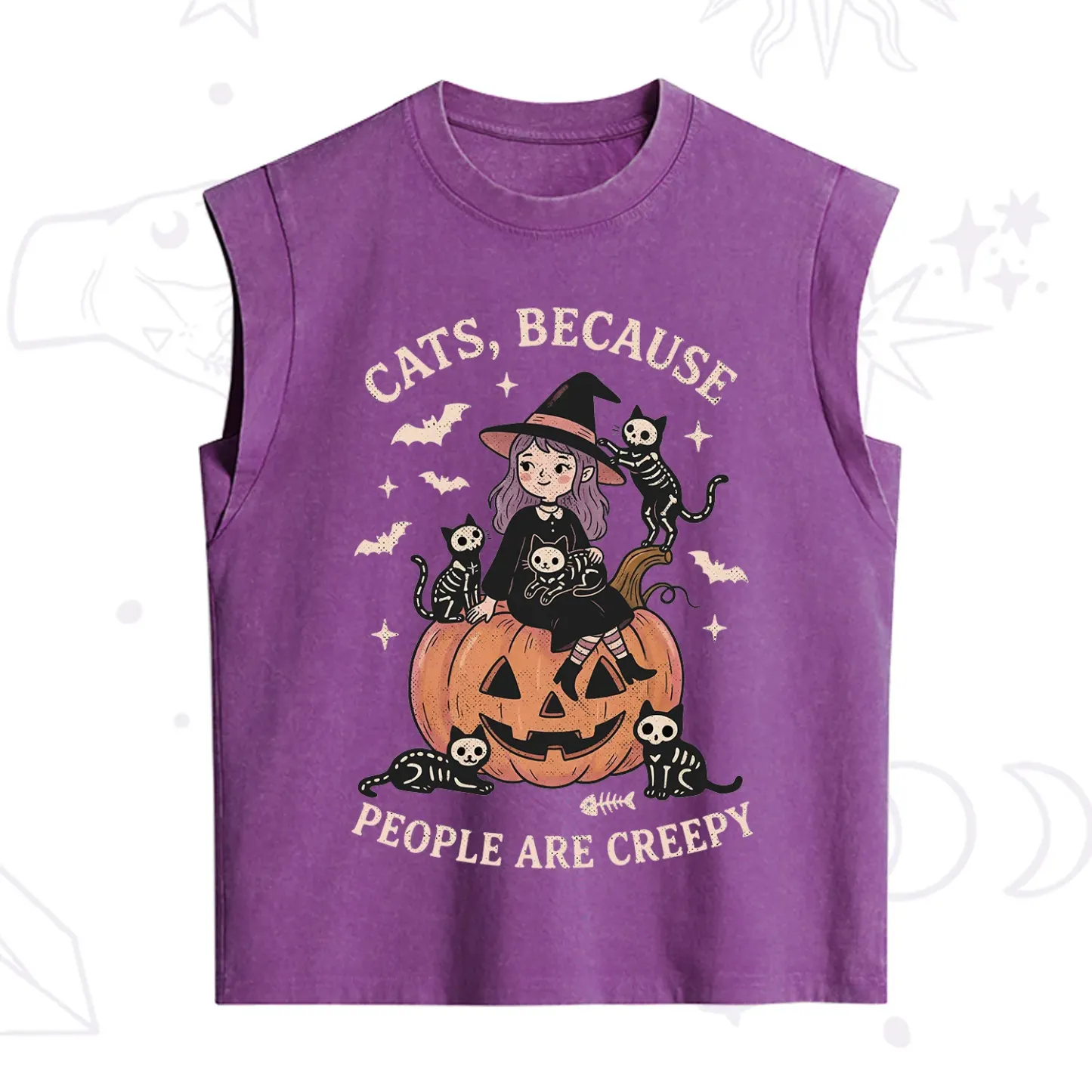 Purplehecate Cats Because People Are Creepy Vintage Washed Tank