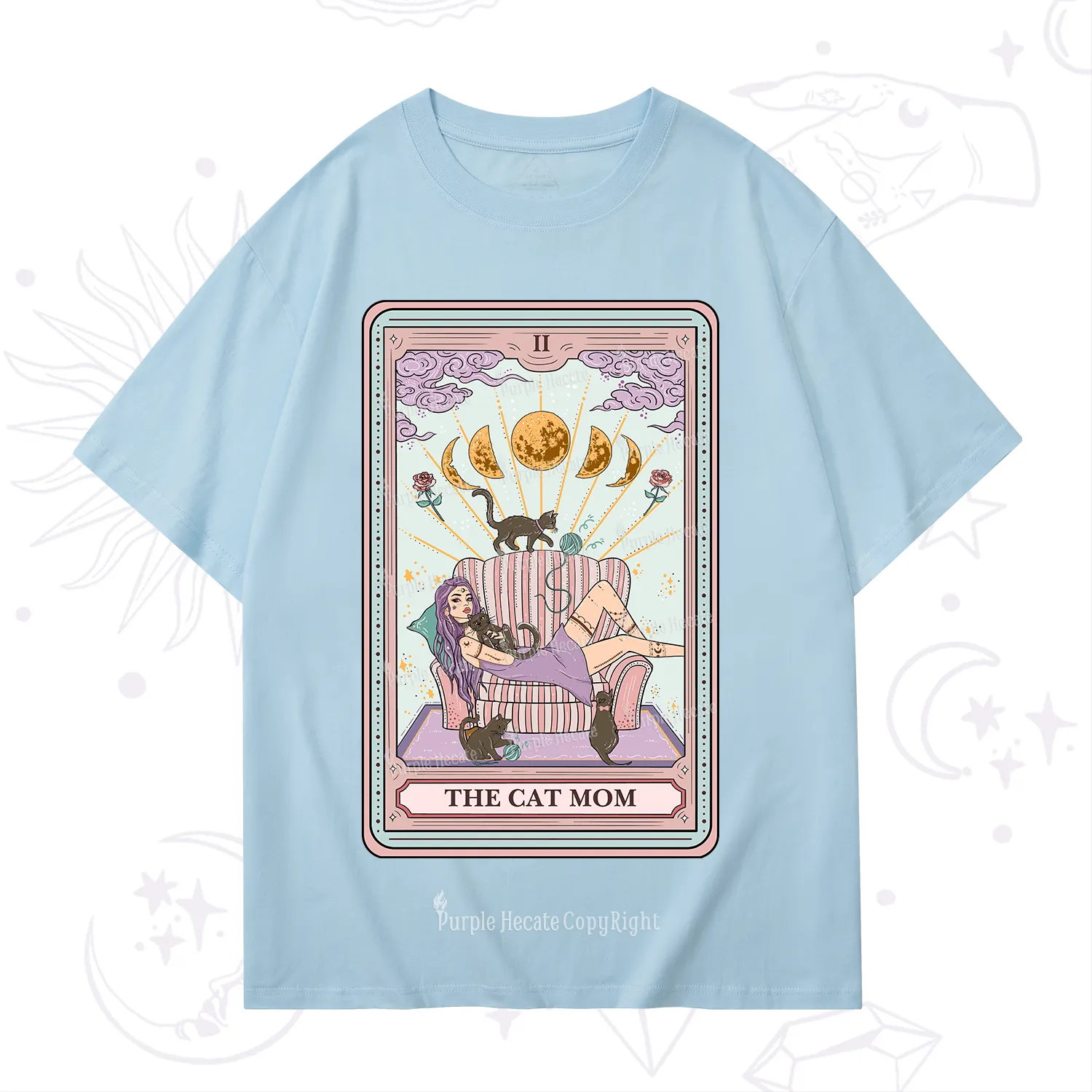 Purplehecate The Cat Mom Tarot T-Shirt