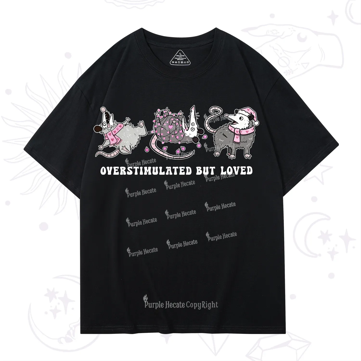 Purplehecate Overstimulated But Loved Valentine T-Shirt