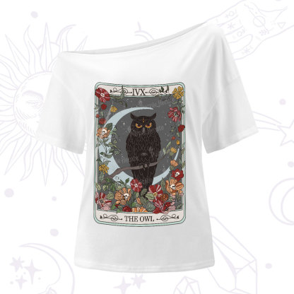 Purplehecate The Owl Tarot One-Shoulder T-Shirt
