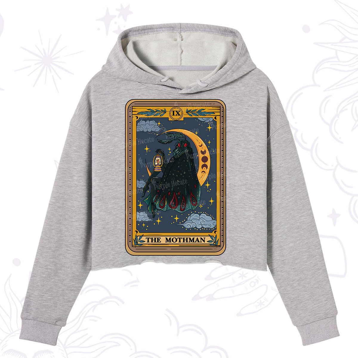 Purplehecate The Mothmen Tarot Crop Hoodie