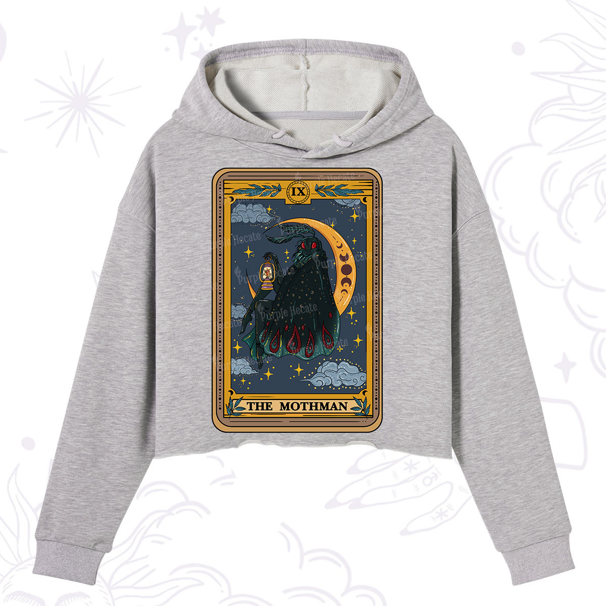 Purplehecate The Mothmen Tarot Crop Hoodie
