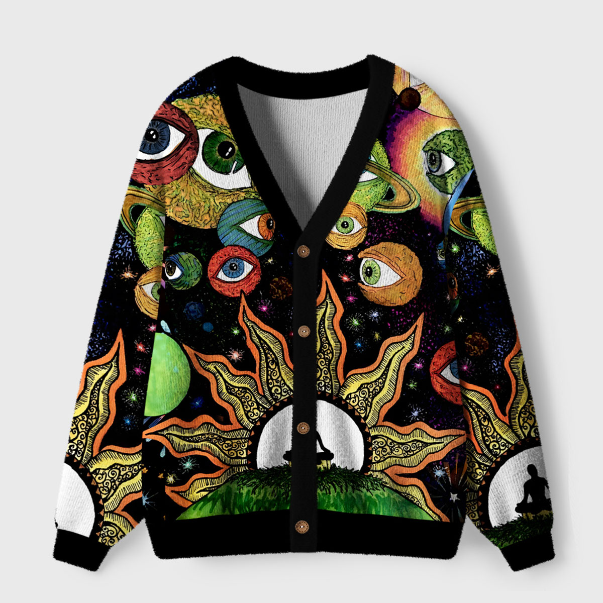 Purplehecate Inner Vision Ugly Cardigan Sweaters