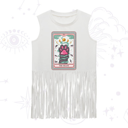 Purplehecate The Beans Cat Tarot Fringe Tank Top