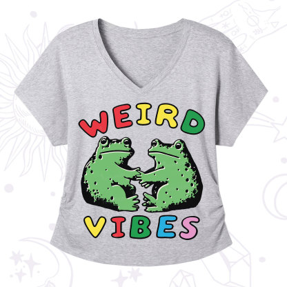 Purplehecate Weird Frog Vibes V-Neck T-Shirt