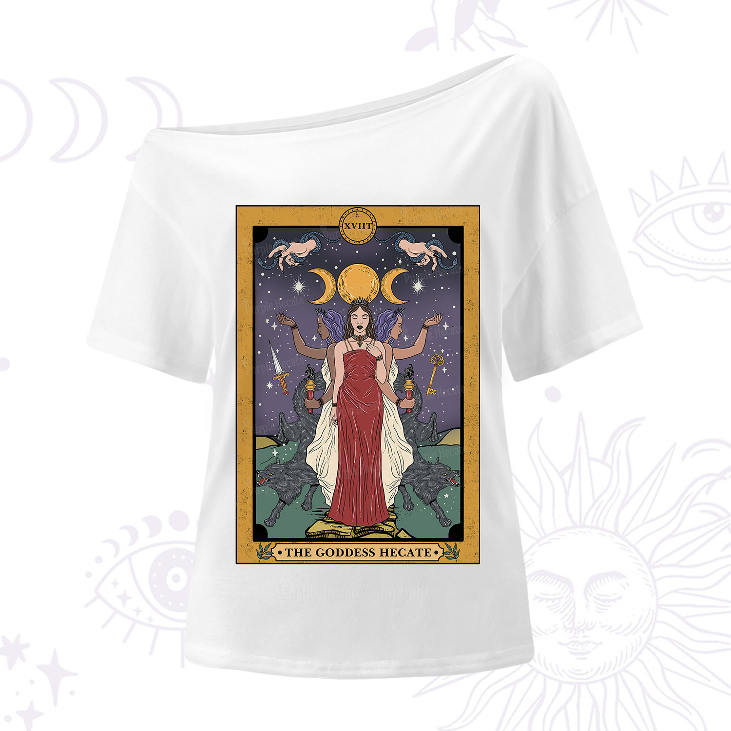 Purplehecate The Goddess Hecate Tarot One Shoulder T-Shirt