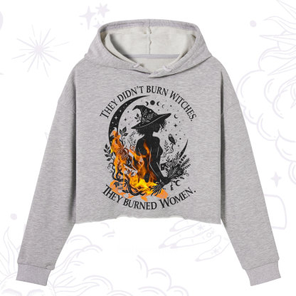 Purplehecate They Didn't Burn Witches Crop Hoodie