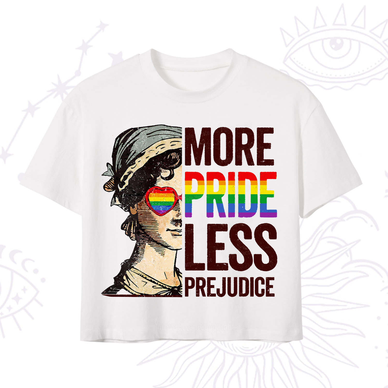Purplehecate More Pride Less Prejudice Rainbow Crop T-Shirt