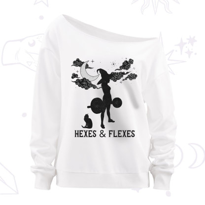 Purplehecate Witchy Workout Off The Shoulder Sweatshirt