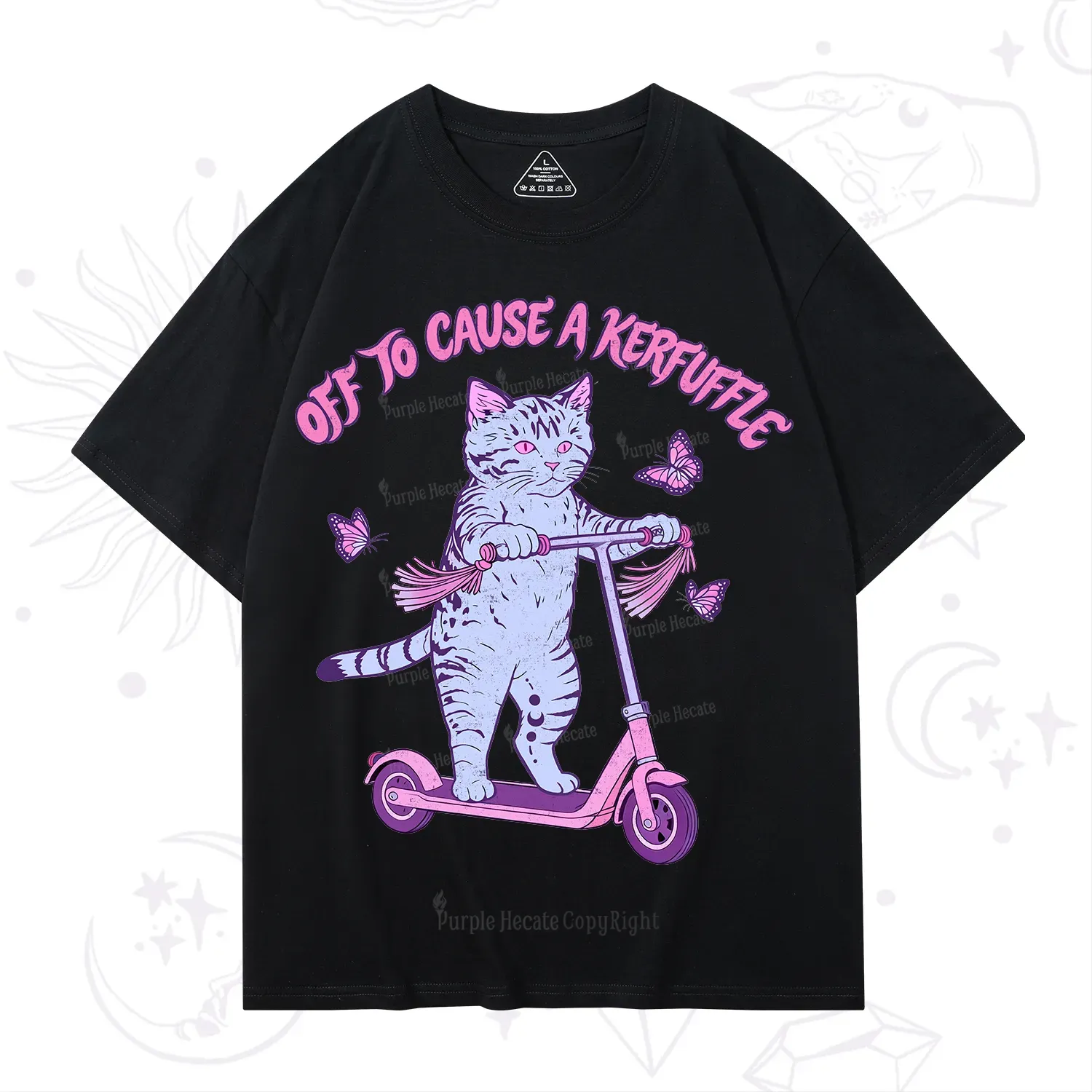 Purplehecate Off To Cause A Kerfuffle Cat T-Shirt