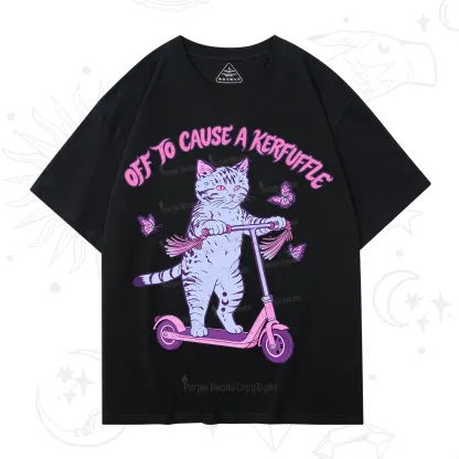 Purplehecate Off To Cause A Kerfuffle Cat T-Shirt