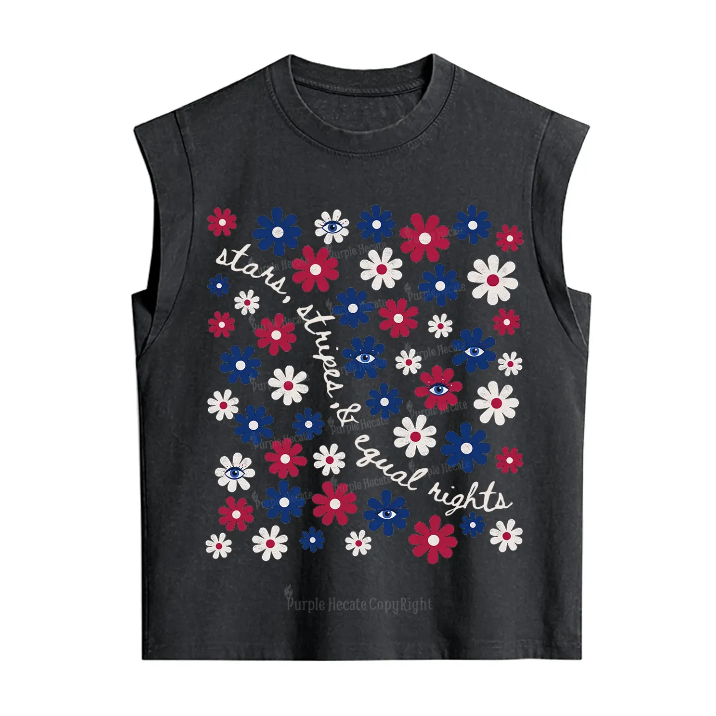 Purplehecate Stars Stripes Equal Rights Vintage Washed Tank