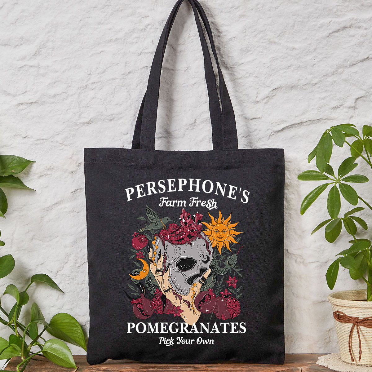 Purplehecate Persephone's Farm Fresh Pomegranates Pick Your Own Tote Bag
