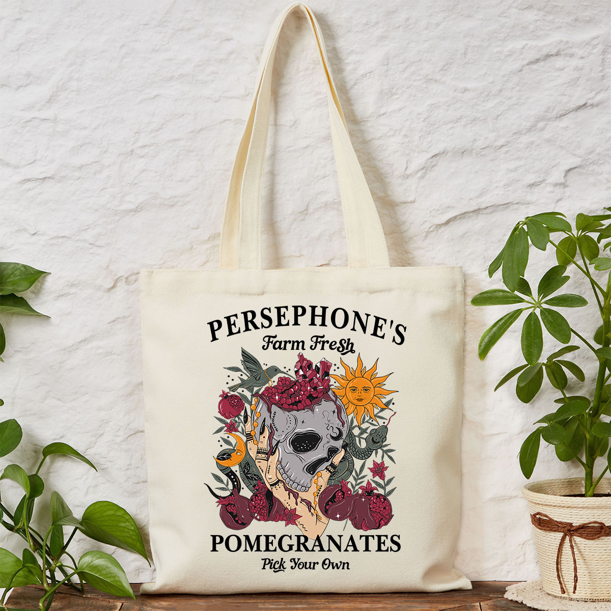 Purplehecate Persephone's Farm Fresh Pomegranates Pick Your Own Tote Bag