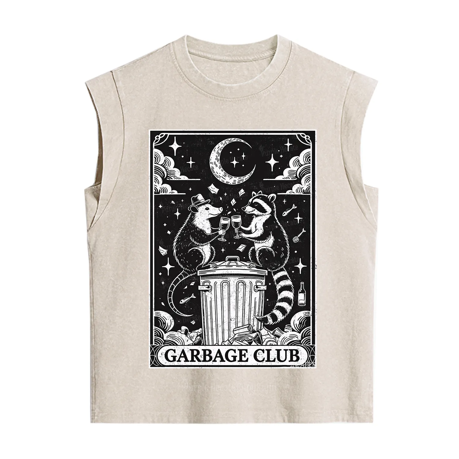 Purplehecate The Garbage Club Tarot Raccoon Party Vintage Washed Tank