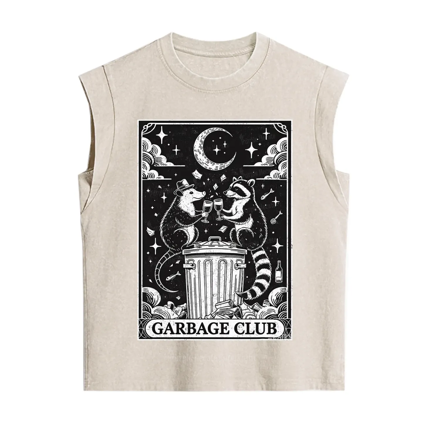 Purplehecate The Garbage Club Tarot Raccoon Party Vintage Washed Tank