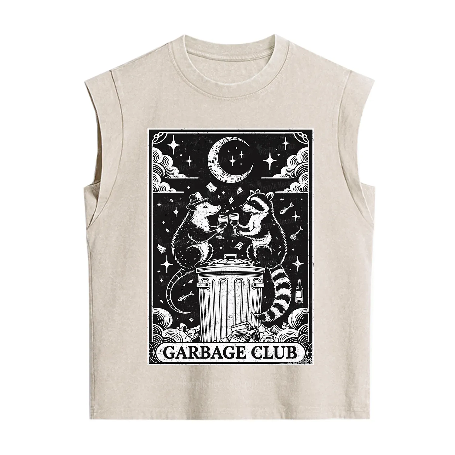 Purplehecate The Garbage Club Tarot Raccoon Party Vintage Washed Tank
