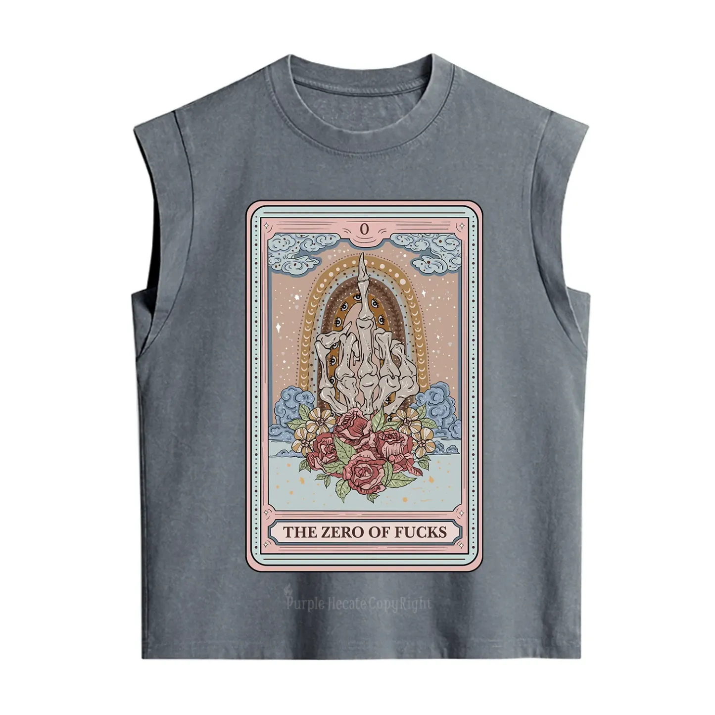 Purplehecate The Zero Of Fucks Tarot Vintage Washed Tank