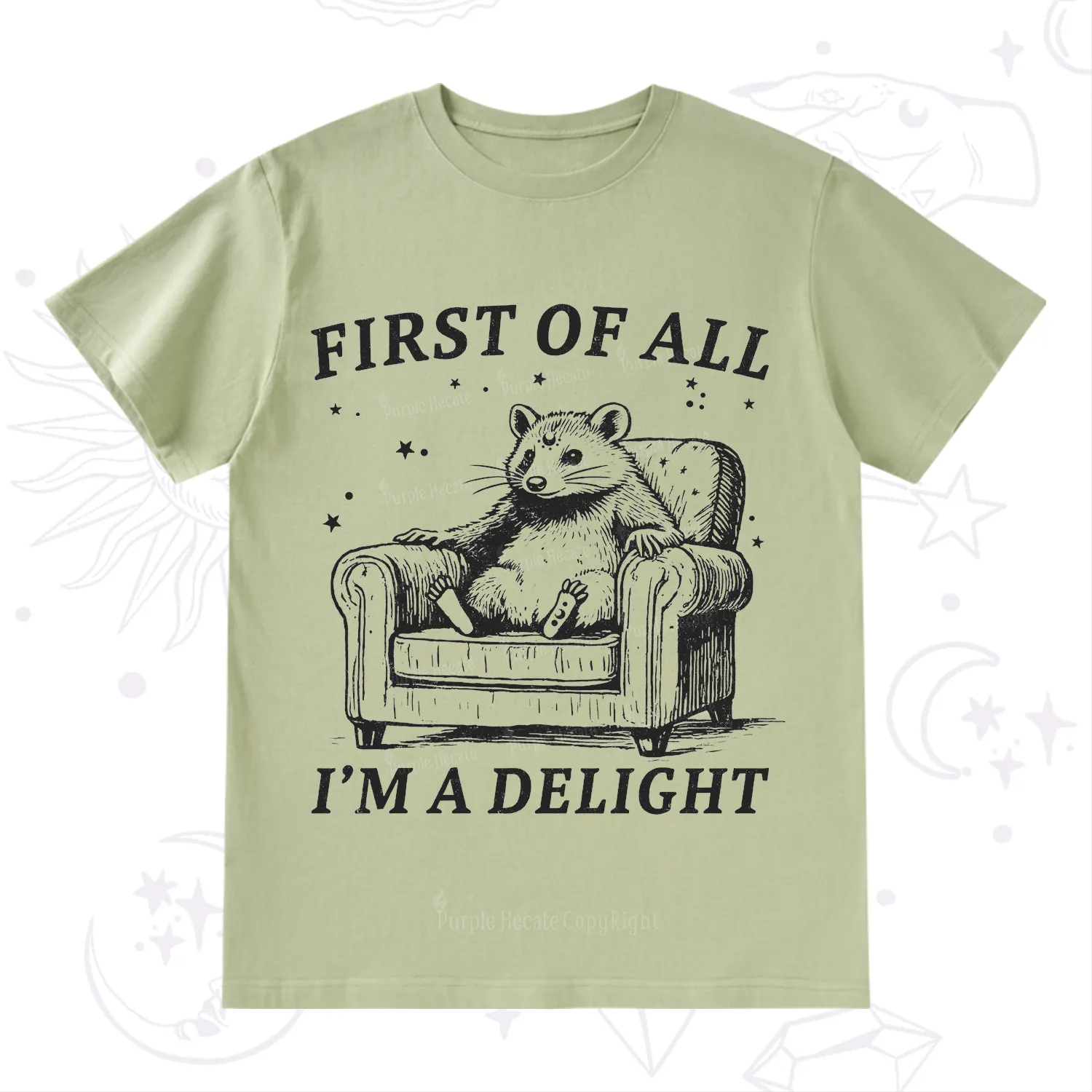 Purplehecate First Of All I'm A Delight Opossum T-Shirt