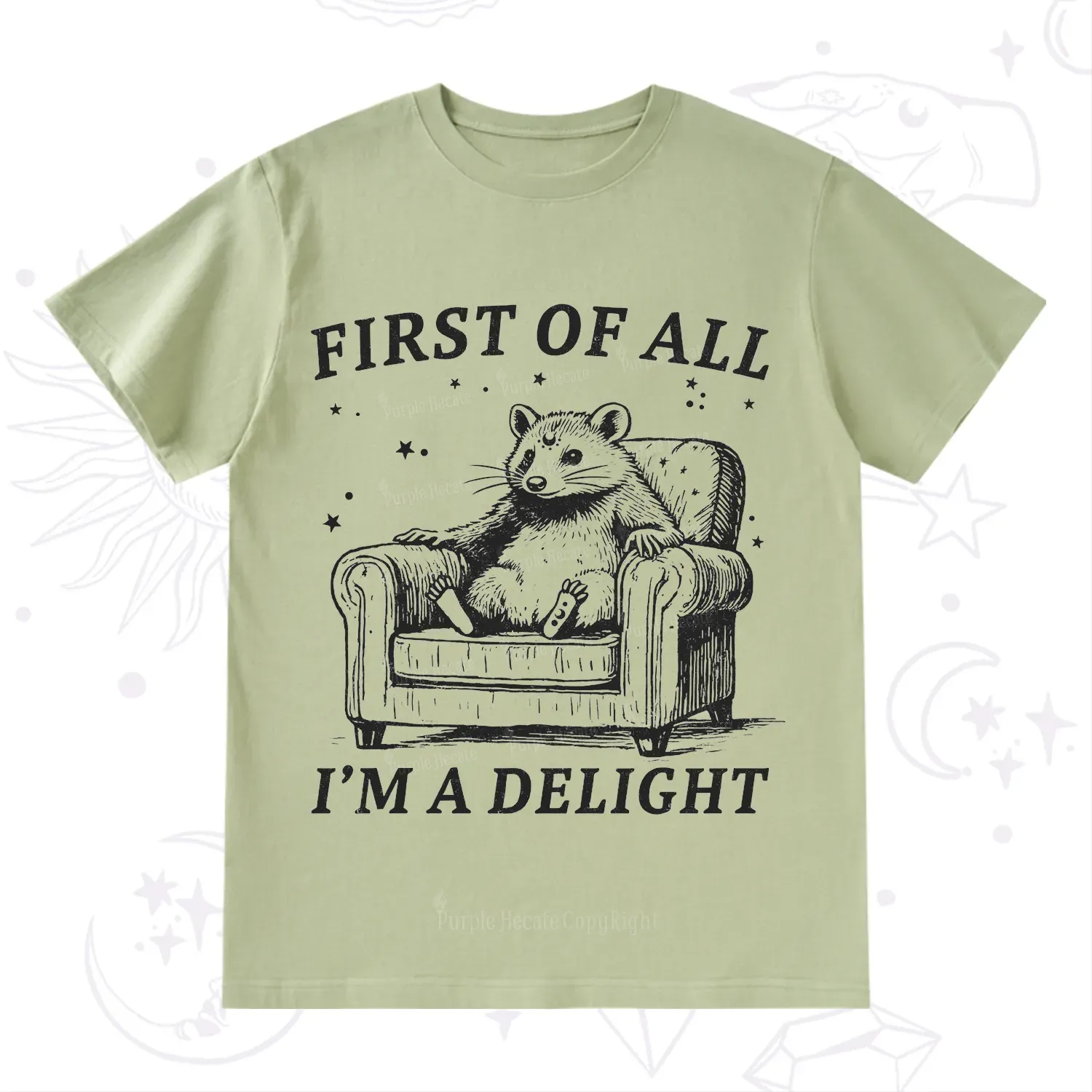 Purplehecate First Of All I'm A Delight Opossum T-Shirt