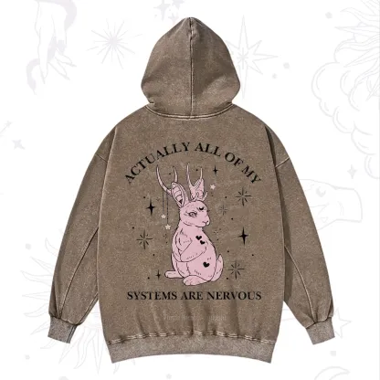 Purplehecate Actually All Of My Systems Are Nervous Washed Hoodie