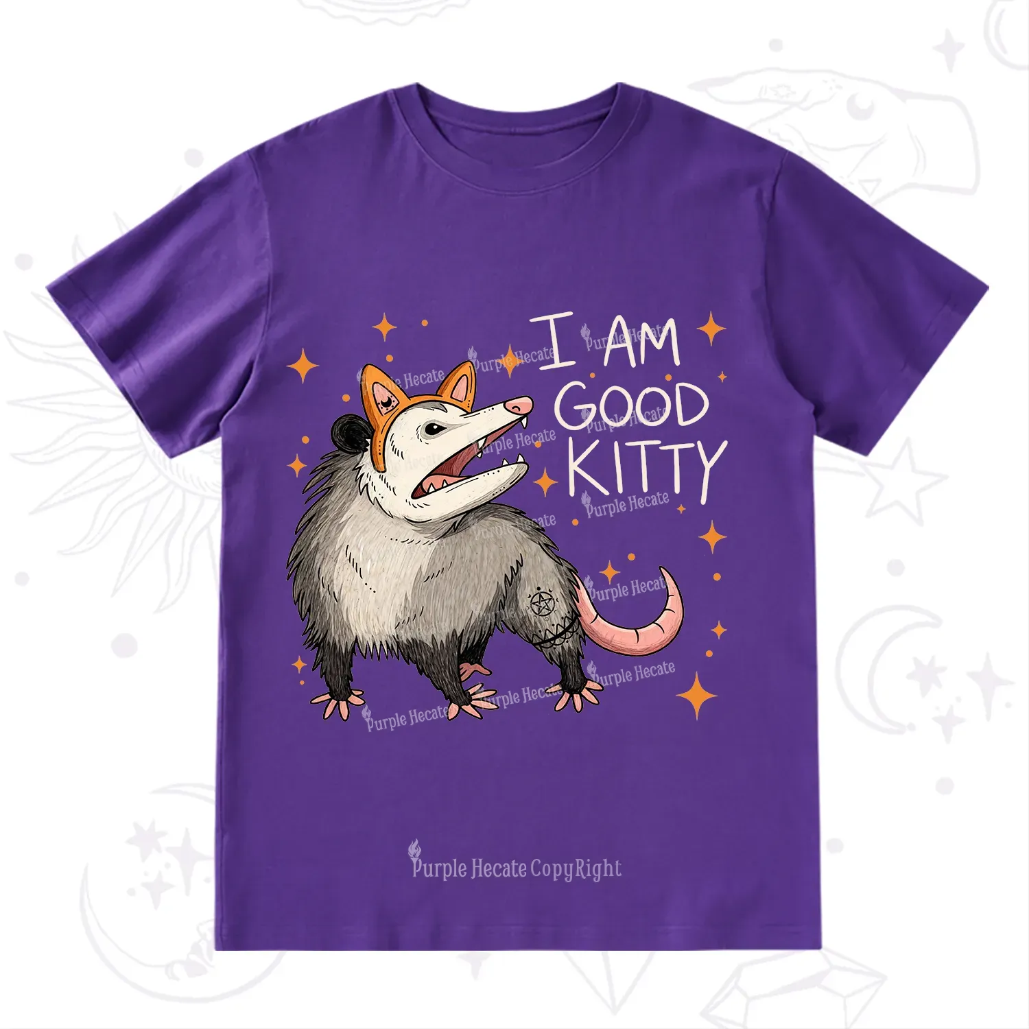 Purplehecate Funny Opossum I Am Good Kitty T-Shirt