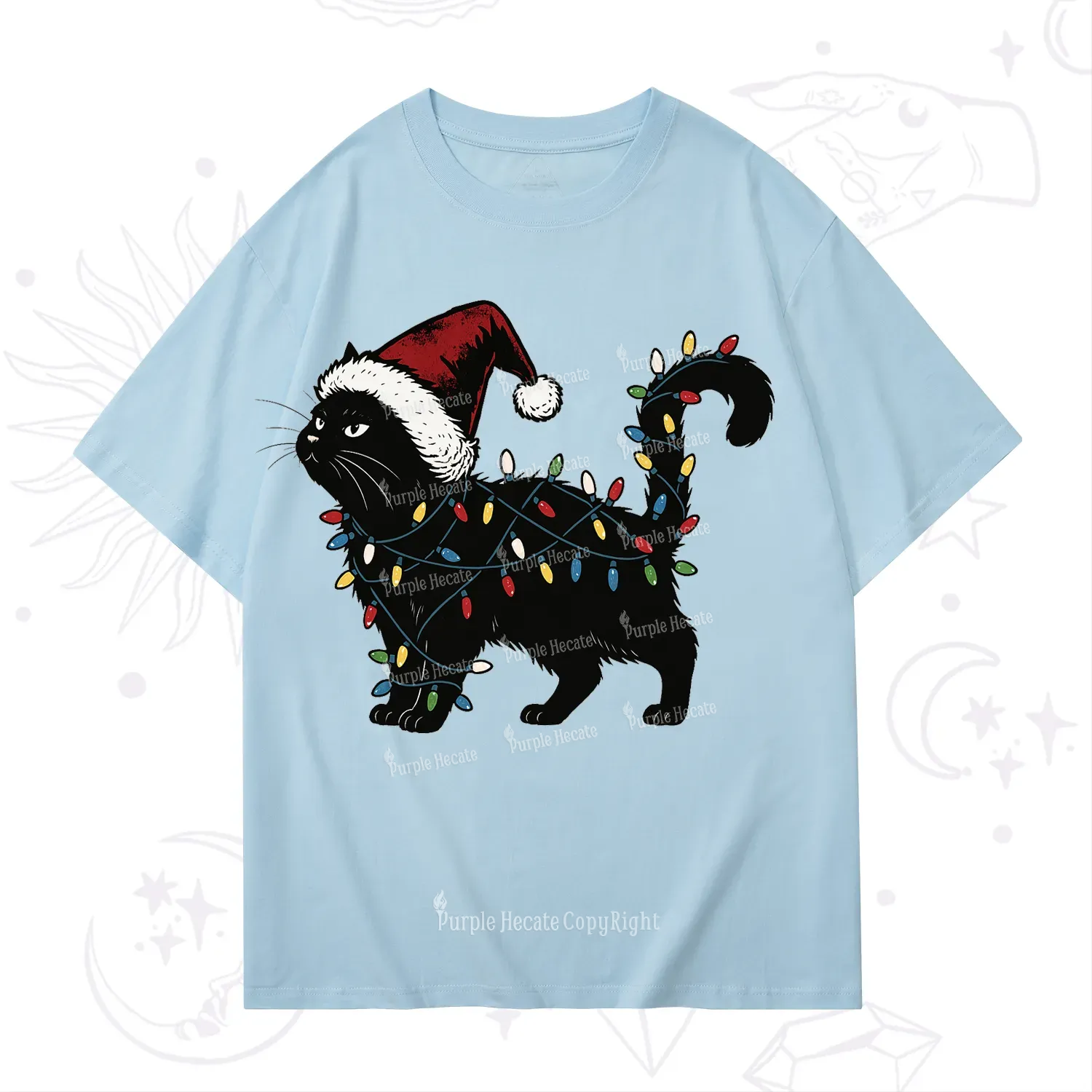 Purplehecate Cute Cat Christmas T-Shirt