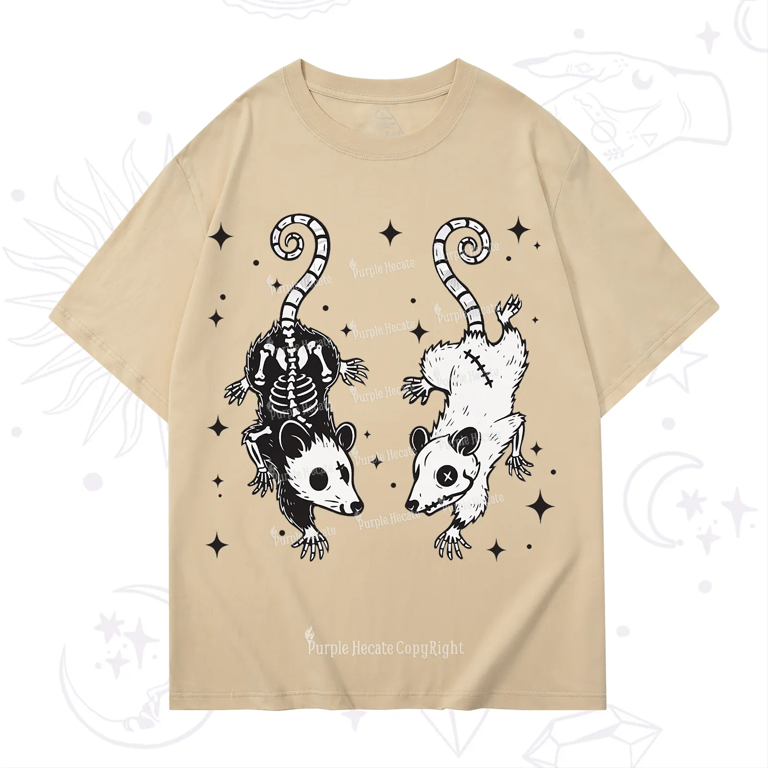Purplehecate Moonlit Skeleton Rats T-Shirt
