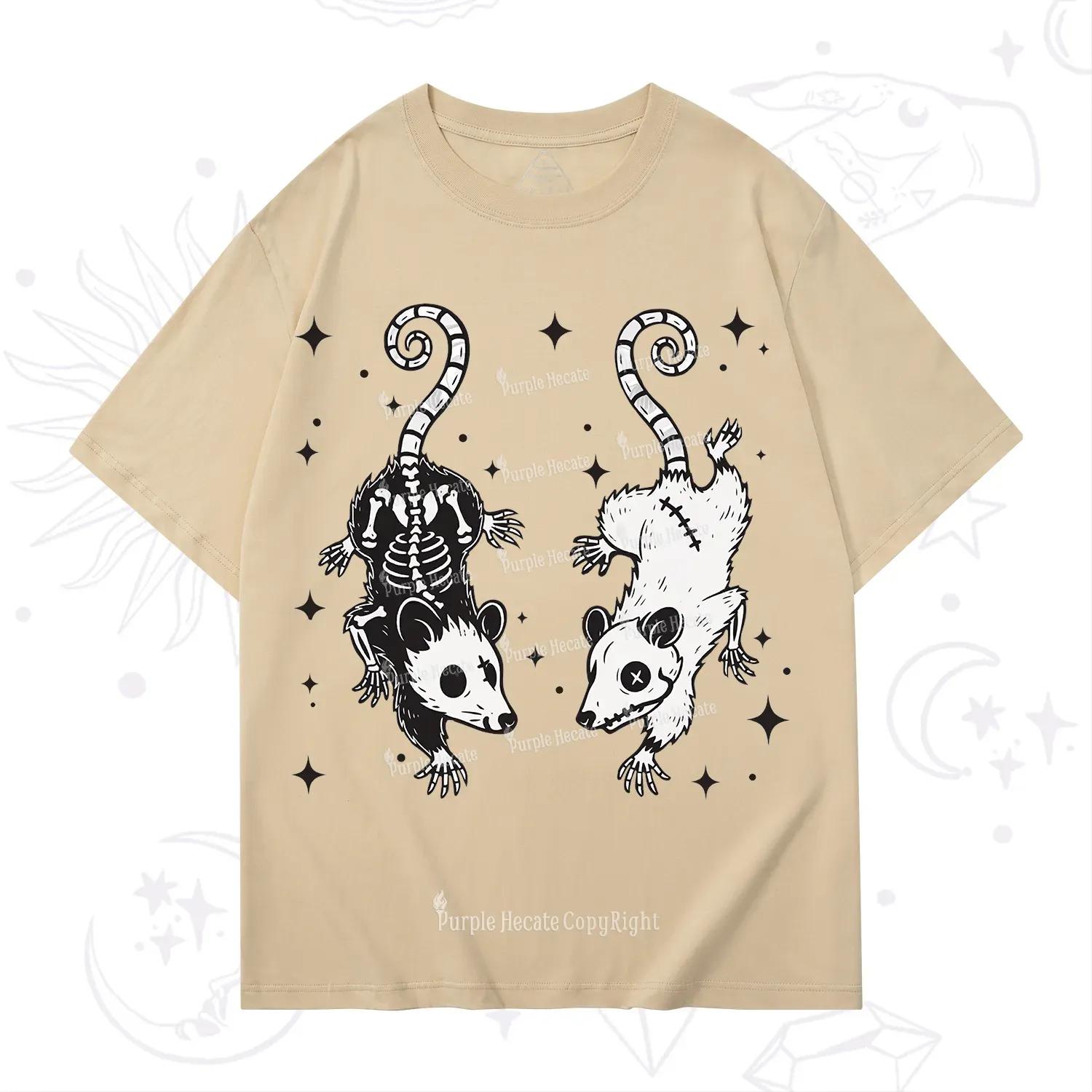 Purplehecate Moonlit Skeleton Rats T-Shirt
