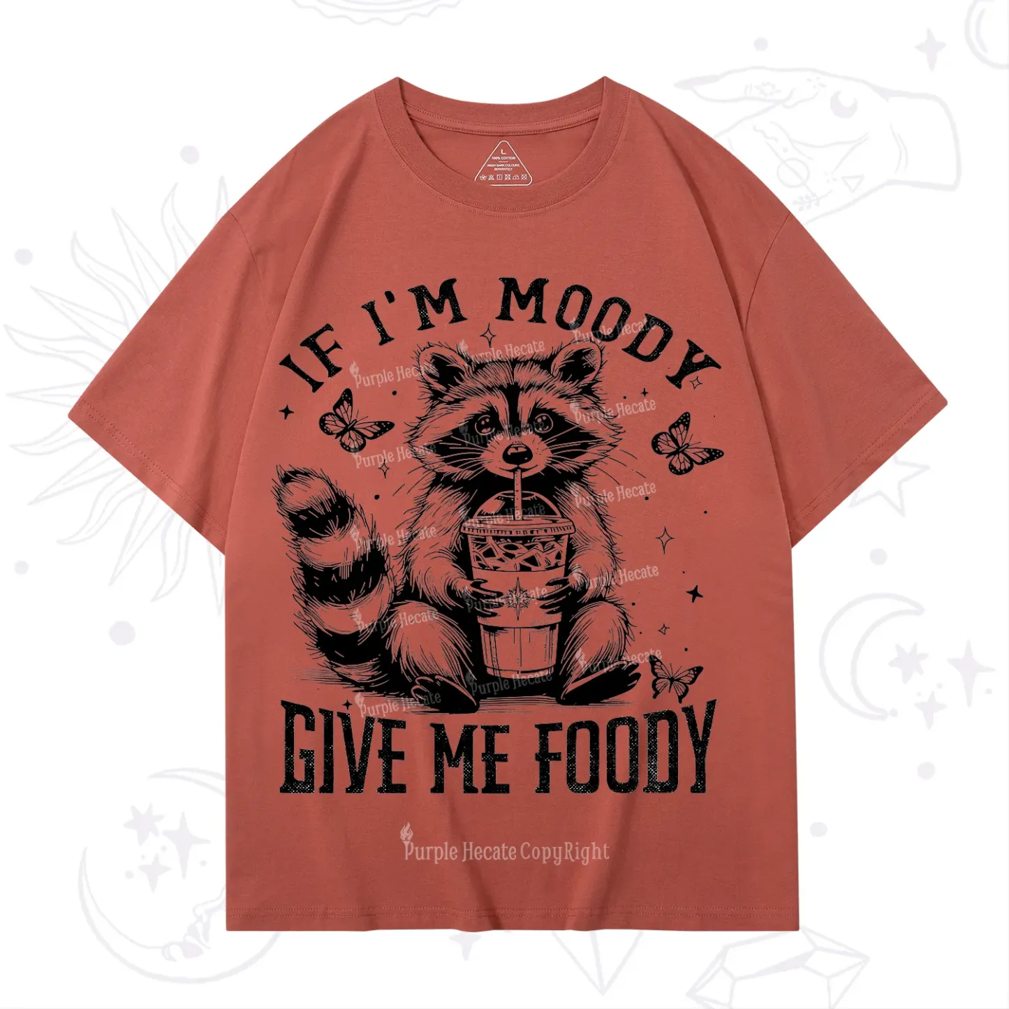 Purplehecate If I'm Moody Give Me Foody T-Shirt