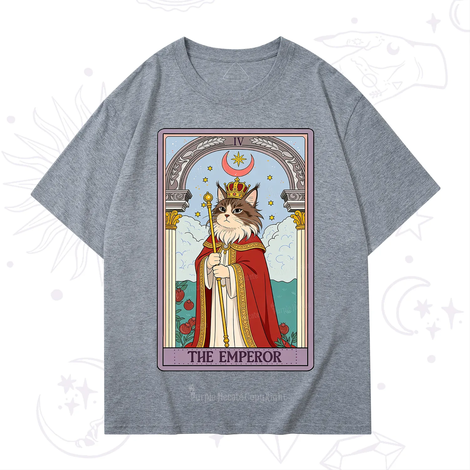 Purplehecate The Emperor Cat Tarot T-Shirt