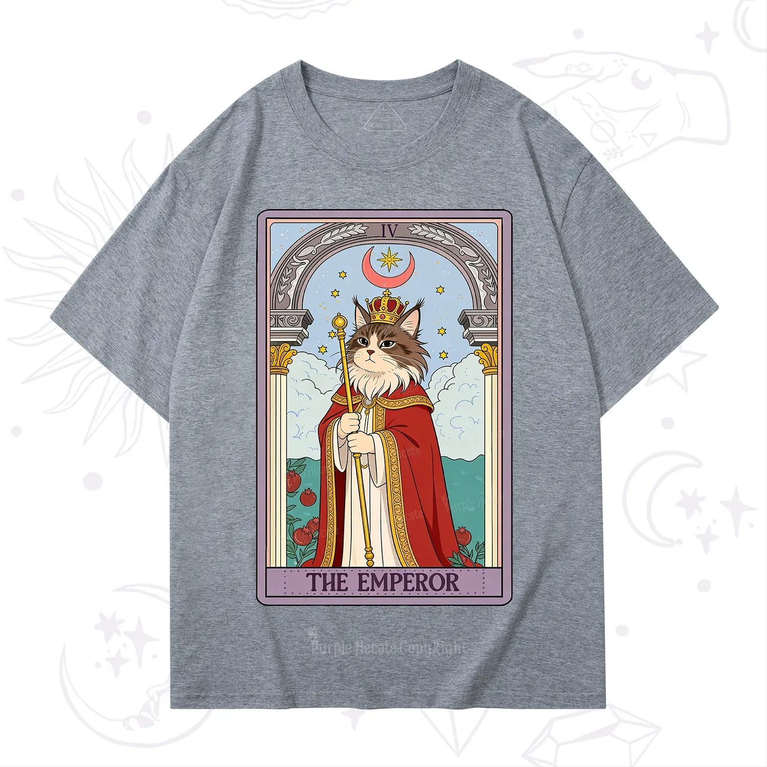 Purplehecate The Emperor Cat Tarot T-Shirt