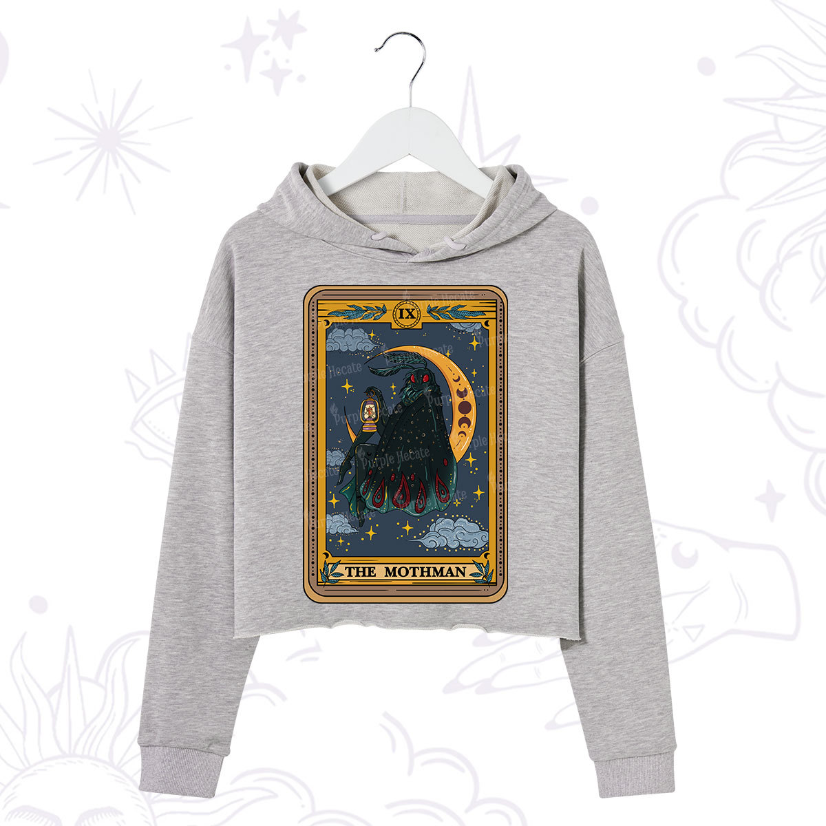 Purplehecate The Mothmen Tarot Crop Hoodie