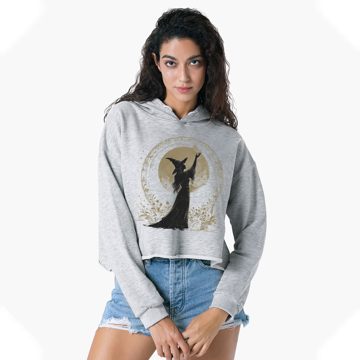 Purplehecate The Moon Witch Crop Hoodie